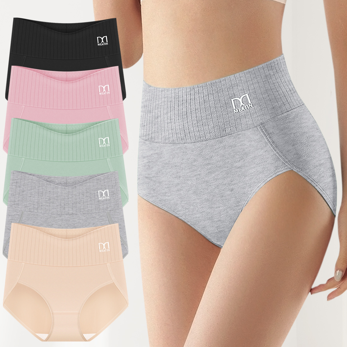 KomfyFit™ | 6-pack Andas & Bekväma Höga Midjetrosor med Magstöd