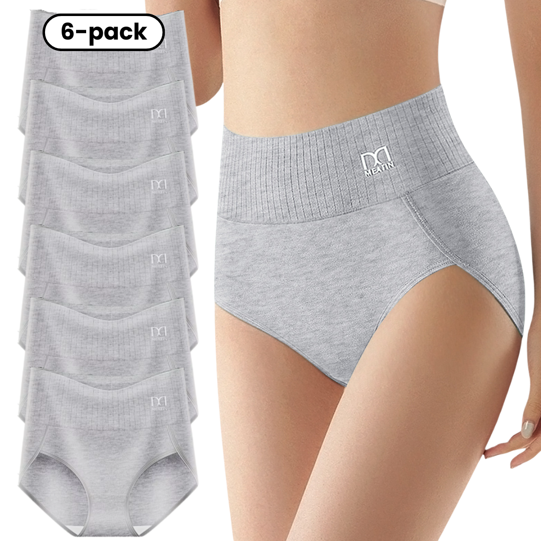 KomfyFit™ | 6-pack Andas & Bekväma Höga Midjetrosor med Magstöd