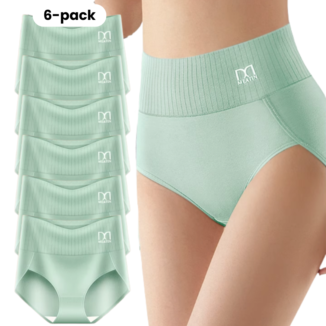 KomfyFit™ | 6-pack Andas & Bekväma Höga Midjetrosor med Magstöd