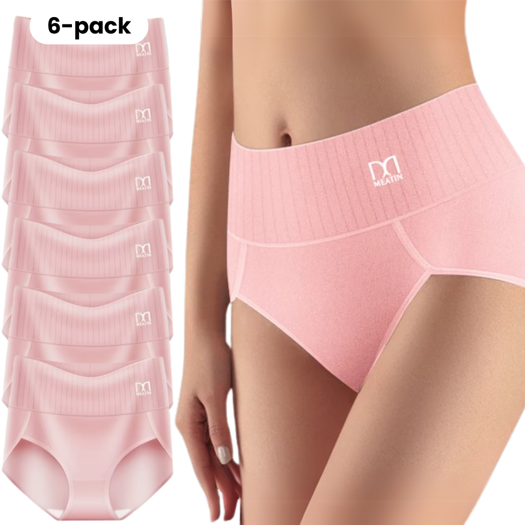 KomfyFit™ | 6-pack Andas & Bekväma Höga Midjetrosor med Magstöd
