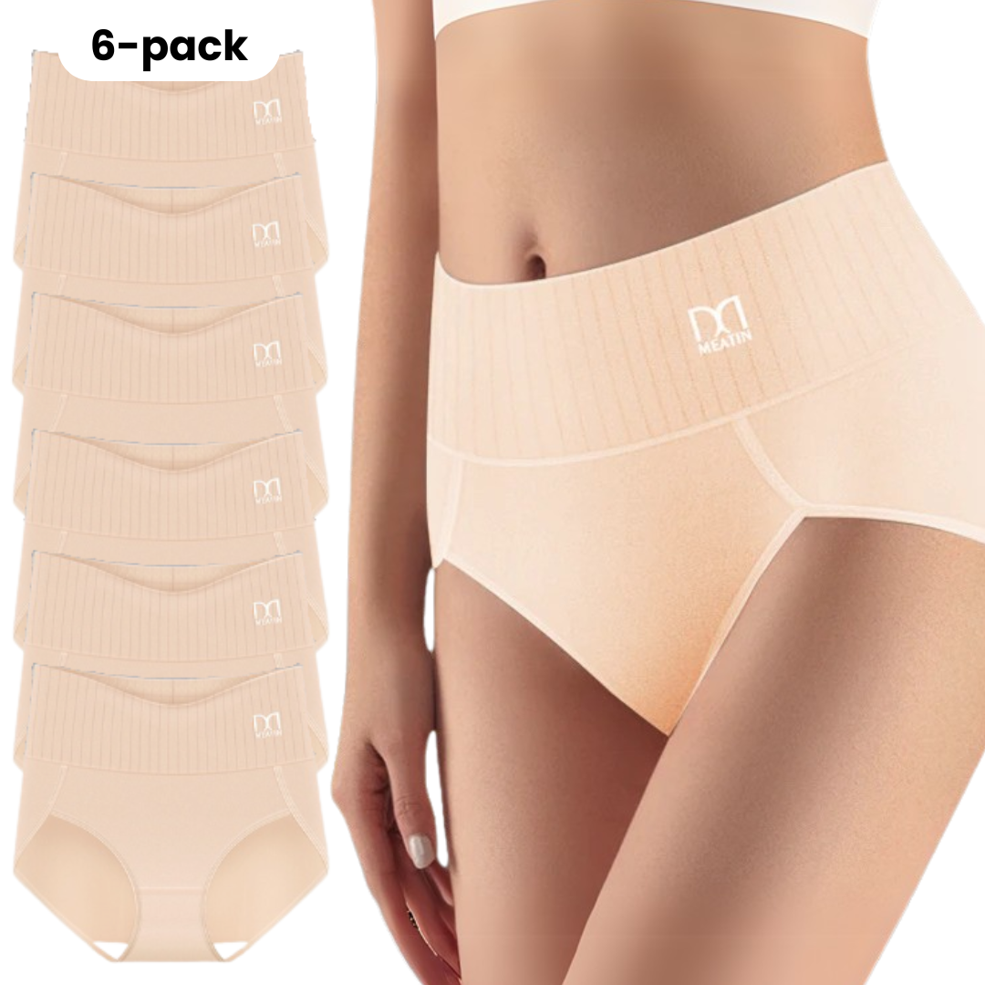 KomfyFit™ | 6-pack Andas & Bekväma Höga Midjetrosor med Magstöd