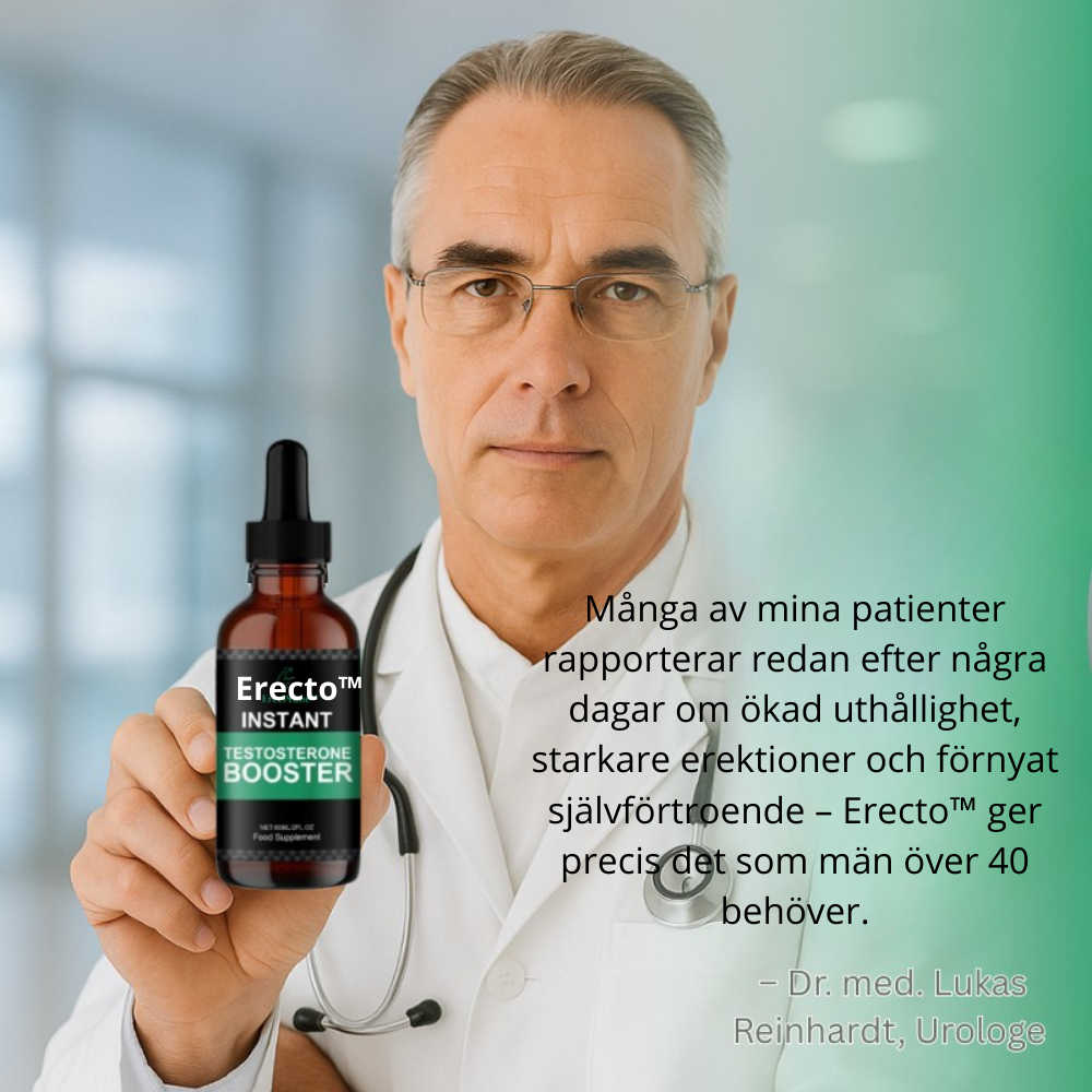 Erecto™ | potensdroppar 5 cm längre och hårdare penis på bara 5 minuter | diskret leverans