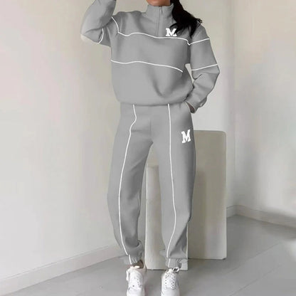 Comfy 2-delat set med loungekläder - andningsaktiv topp och byxor för damer
