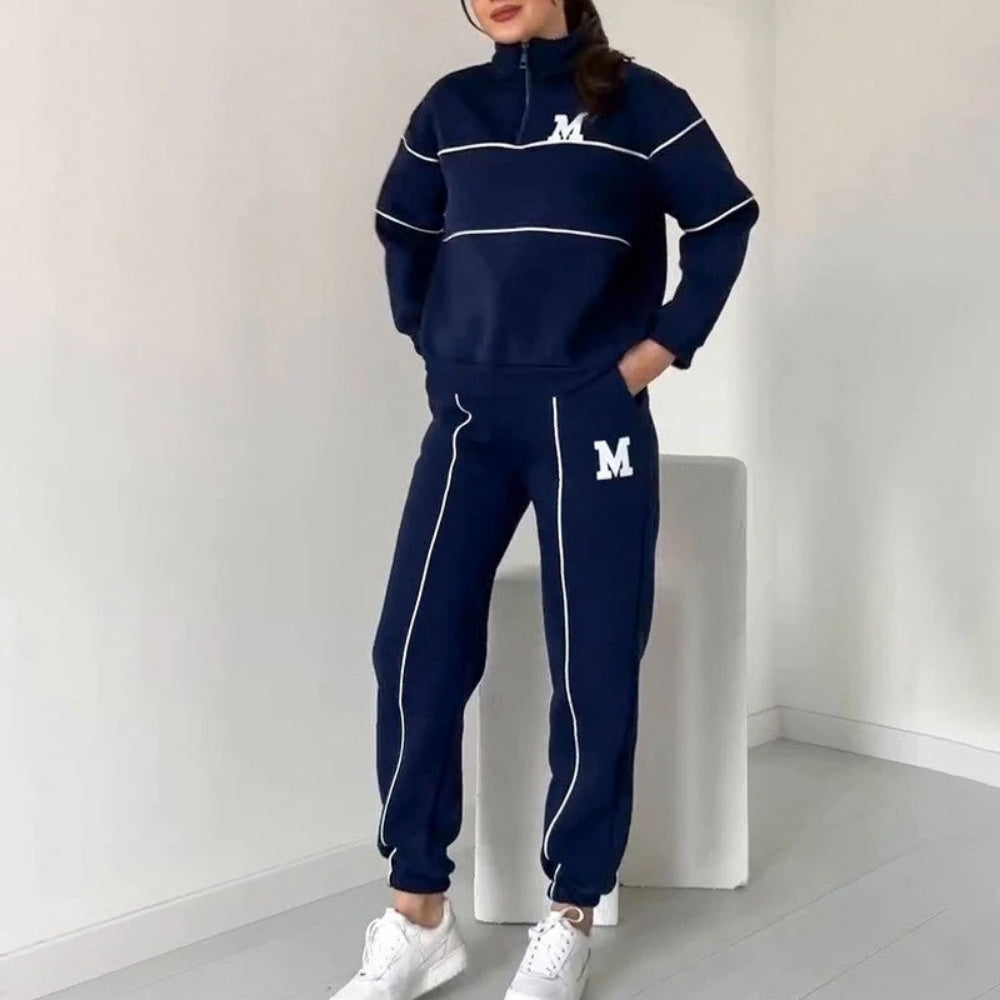Comfy 2-delat set med loungekläder - andningsaktiv topp och byxor för damer