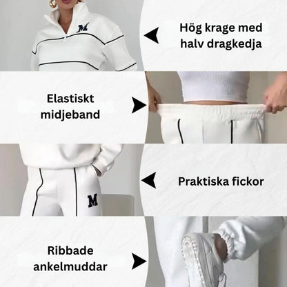 Comfy 2-delat set med loungekläder - andningsaktiv topp och byxor för damer