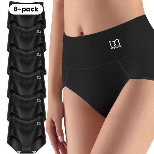 KomfyFit™ | 6-pack Andas & Bekväma Höga Midjetrosor med Magstöd