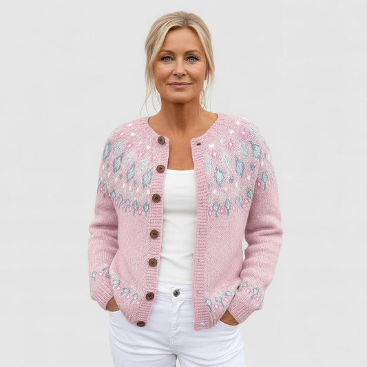 Elsa™ | Lösstickad Kofta med Mönster